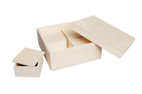 CAIXA DE RECORDAÇÕES 17X17X8.5X0,8CM C/4 CX 7X7X4.5CM