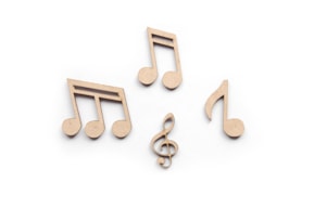 SET 12 NOTAS MUSICA 6.3X5X0.3CM MDF