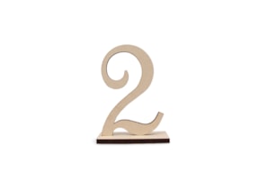 NUMERO 2 C/BASE 6.7X10X0.5CM MDF