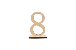 NUMERO 8 C/BASE 6.2X10X0.5CM MDF