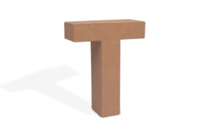 PR * LETTER T PAPIER MACHE 17.5X5.5CM  08793.00.20