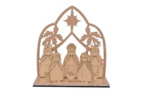 PRESEPIO 6P 8CM C/BASE DUPLA ACRILICO 16X7.5X0.30CM MDF