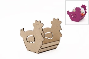 KIT CAIXA GALINHA 9X8.5X17.5X0.3CM MDF