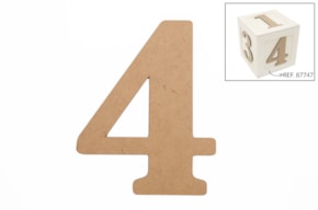 SET 6 NUMEROS 4 13.7X0.3CM MDF