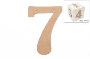 SET 6 NUMEROS 7 13.7X0.3CM MDF