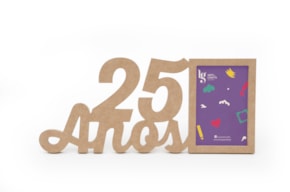 P.FOTO RECT. 25 ANOS  37.3X16.3X1.2CM MDF