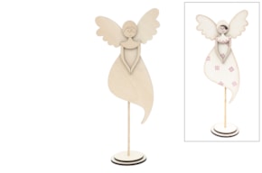 ANGEL W/SUPPORT 18.7X34.3X0.6CM POPLAR WOOD