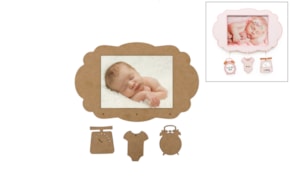 SET 2 MOLDURAS NASCIMENTO 33X21X0.8CM MDF C/RECORTES