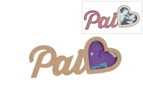 P.FOTO CORACAO PAI 29.6X12X1.2CM MDF