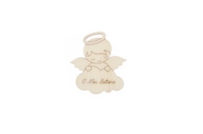 SET 12 ANJOS NA NUVEM "O MEU BATISMO" 6.4X7X0.3CM CHOUPO