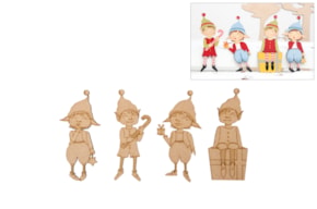 SET 4 ELFOS 16X0.3CM DM