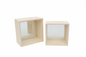 SET 2 QUADROS C/ESPELHO 26.5X26.5X14CM - 23X23X13CM