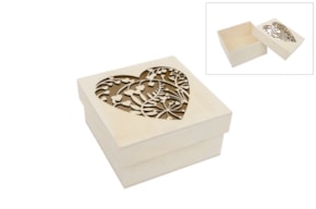 CAJA C/CORAZÓN RENDILHADO 16X16X8CM