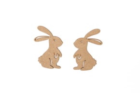 SET 12 COELHOS 4.6X6.5X0.3CM MDF