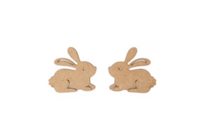 SET 12 CONEJOS 5.4X5X0.3CM MDF