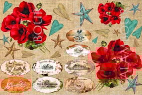 PR * RICE PAPER 35X50CM FLORAL 2390-776