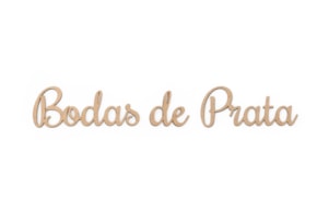 SET 4 PALAVRAS BODAS DE PRATA17.9X3X0.3CM MDF