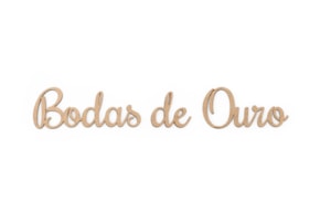 SET 4 PALAVRAS BODAS DE OURO 17.1X3X0.3CM MDF