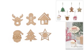 SET 12 APLICACOES NATAL 6X0.3CM MDF