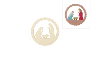 SET 6 APLICACOES PRESEPIO 10X0.3CM CHOUPO RISCADO