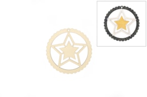 SET 6 APLICACOES ESTRELA 10X0.3CM CHOUPO