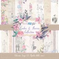 BLOC 12 PAPERS SCRAP 30.5X30.5M LADIES & FLOWERS PFY-1407