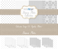 PR * BLOC 12 PAPERS SCRAP 30.5X30.5CM BASICS SILVER PFY-1383