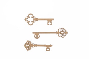 SET 12 CHAVES 9-11X0.3CM MDF