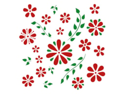 STENCIL 13X13CM FLORES 300011225 ACRILEX