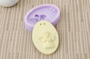 MOLDE SILICONE 7.5X5.5X1.2CM MLD035 PLACA C/ANJO