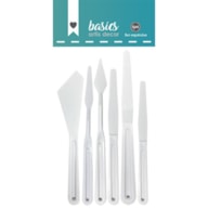 SET 6 ESPATULAS DE PLASTICO BRANCAS 18CM