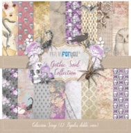 PR * BLOC 12 PAPERS SCRAP 30.5X30.5CM GOTHIC SOUL PFY-1686