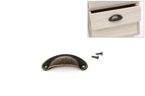 SET 6 PUXADORES DOURADO ENVELHECIDO 5X2.1CM