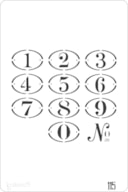 STENCIL 20X30CM  115 NUMEROS