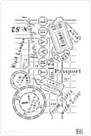 STENCIL 20X30CM  166 TRAVEL