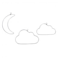 WIRE CRESCENT MOON+CLOUDS 10-12CM RAYHER