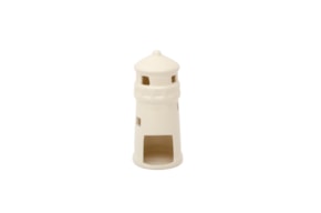 PR * TEA LIGHT LIGHTHOUSE 21X9.5CM WHITE