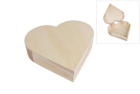 CAIXA CORAÇAO MADEIRA 25.3X24X6CM NATURAL RAYHER