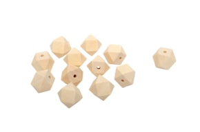 SET 12 BOLAS FACETADAS MADEIRA 2.5X2.5CM