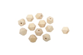 SET 12 BOLAS FACETADAS MADEIRA 2X2CM