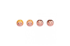 SET 4 CABEÇAS BOLA MADEIRA D.2.3 CM GIRL & BOY RAYHER