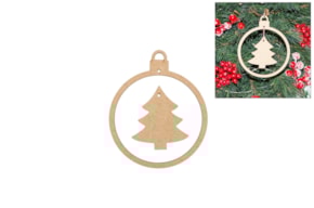 SET 6 BOLAS NATAL COM ÁRVORE 0X12X0.3CM MDF