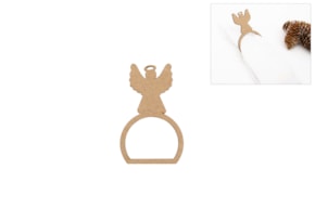 SET 12 ARGOLAS GUARDANAPO COM ANJO 6X9.5X0.3CM MDF