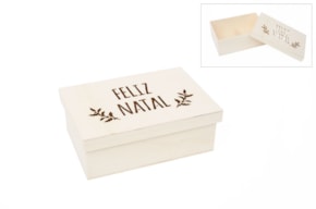 CAIXA FELIZ NATAL 22X15X8CM