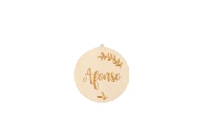 BOLA DE NATAL C/ NOME PERSONALIZAVEL D.10X0.3CM CHOUPO
