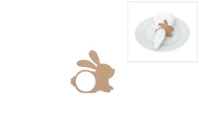 SET 6 ARGOLAS GUARDANAPO COELHO 9X8.6X0.3CM MDF