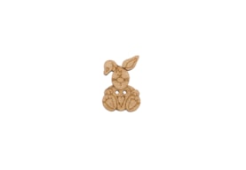 SET 12 BOTOES COELHINHO 2X3X0.3CM MDF