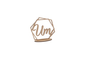 PLACA NÚMERO UM 11X10.4X0.3CM MDF COM BASE