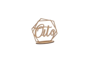 PLACA NÚMERO OITO 11X10.4X0.3CM MDF COM BASE