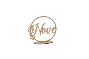 PLACA NÚMERO NOVE 11.8X11.4X0.3CM MDF COM BASE